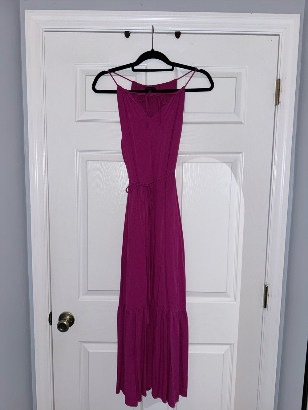 Banana Republic Fuchsia Maxi Dress with Tie Waist